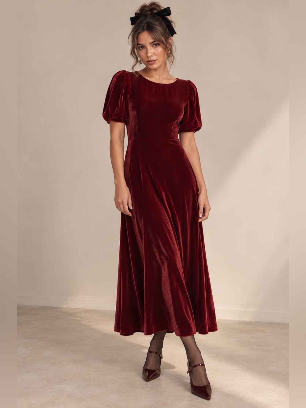 Reformation Livia Burgundy Velvet Open Back Midi Dress 10 Romantic Holiday